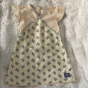 Vintage Healthtex Yellow Gingham and Blue Floral Dress Size 3T